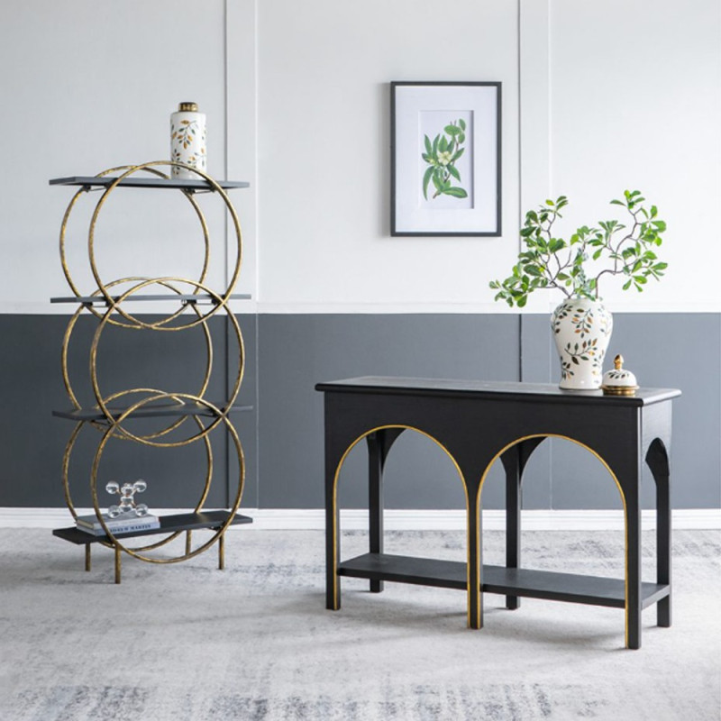 Artekko Artekko Console Μαύρη Κονσόλα από Ξύλο Paulownia με MDF (120x40x81)cm 86707