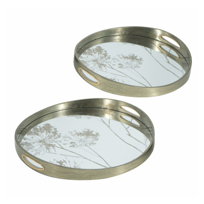 ΝΙΚΕΛ ΑΛΟΥΜΙΝΕΝΙΟ ΚΗΡΟΠΗΓΙΟ 34ΕΚ Artekko Artekko Tray Σαμπανιζέ Πλαστικοί Διακοσμητικοί Δίσκοι με Καθρέπτη (45x45x4)cm 2pcs 86752