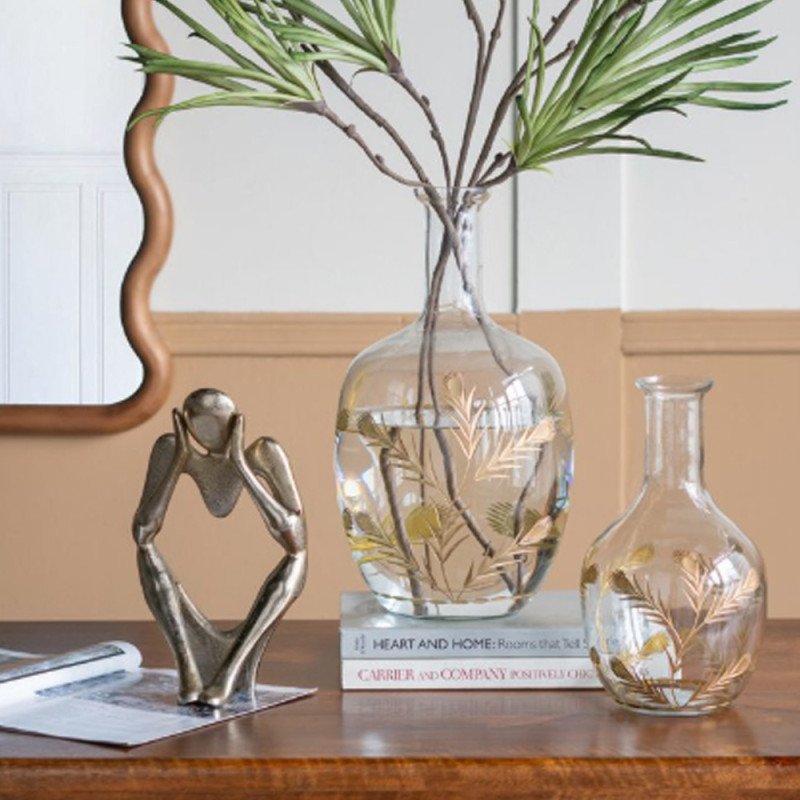 Artekko Artekko Figurine Χρυσό Μεταλλικό Επιτραπέζιο Διακοσμητικό Γλυπτό με Φιγούρα (15x10x28)cm 86816