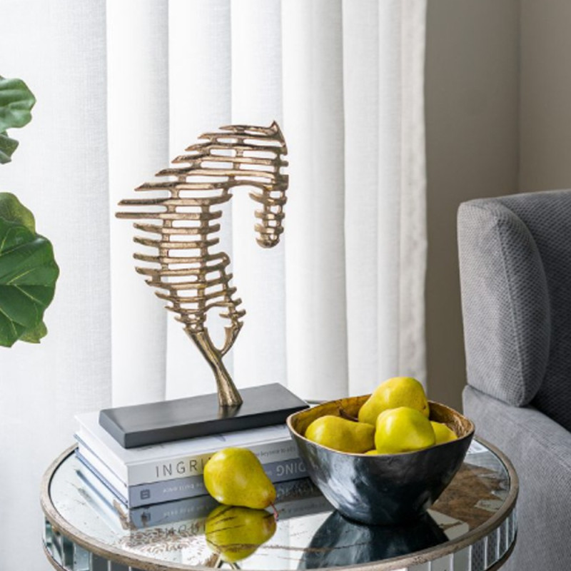 Artekko Artekko Figurine Χρυσό Μεταλλικό Επιτραπέζιο Διακοσμητικό με Φιγούρα Αλόγου (23.5x9.5x35.6)cm 86870