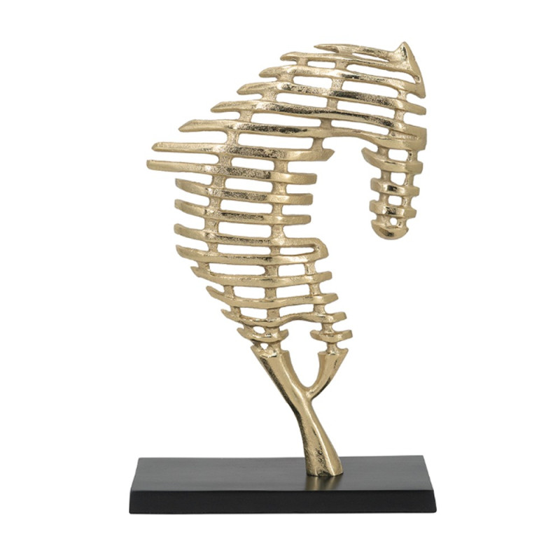Artekko Artekko Figurine Χρυσό Μεταλλικό Επιτραπέζιο Διακοσμητικό με Φιγούρα Αλόγου (23.5x9.5x35.6)cm 86870
