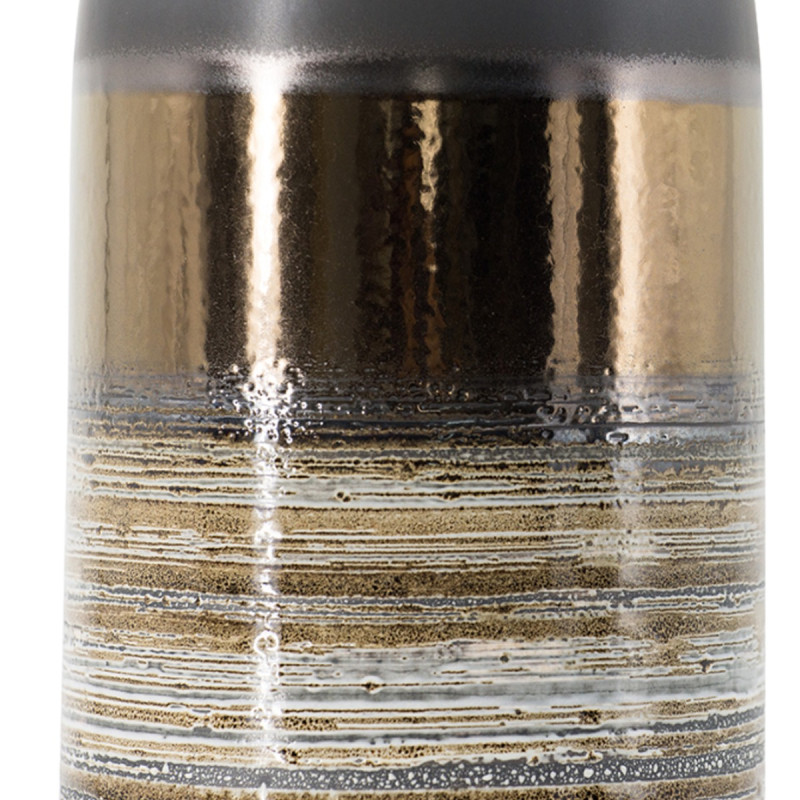 Artekko Artekko Evlub Κεραμικό Διακοσμητικό Βάζο σε Καφέ και Μπρονζέ Αποχρώσεις (15x15x39)cm 8868