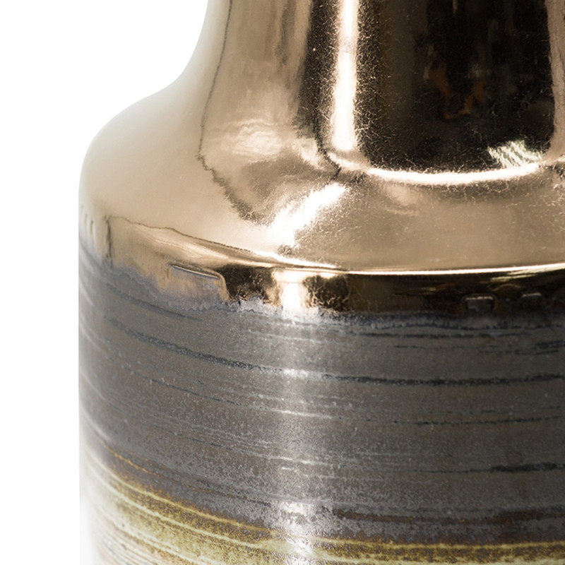 Artekko Artekko Evlub Κεραμικό Διακοσμητικό Βάζο σε Καφέ και Μπρονζέ Αποχρώσεις (18.5x18.5x28)cm 8869