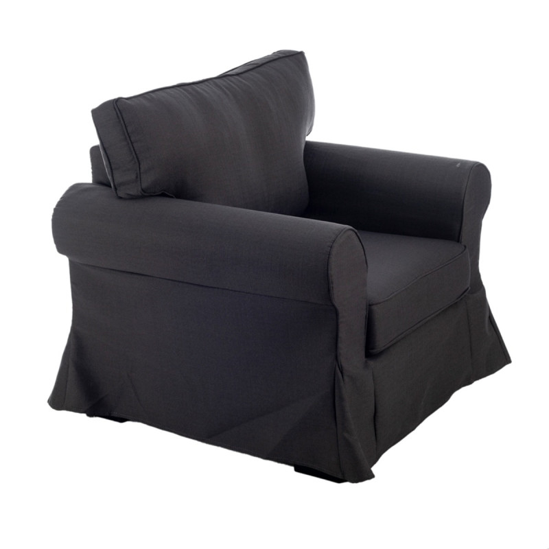 Artekko Artekko Village Γκρι Πολυθρόνα με Βαμβακερό Υφασμα (97x85x95)cm 951-1046