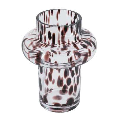 Artekko Artekko Briar Διάφανο Γυάλινο Βάζο με Καφέ Λεπτομέρειες (15x15x20)cm 98643