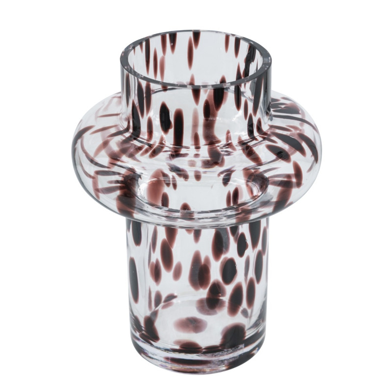 Artekko Artekko Briar Διάφανο Γυάλινο Βάζο με Καφέ Λεπτομέρειες (15x15x20)cm 98643