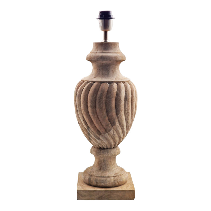 Artekko Artekko Camille Ξύλινο Μασίφ Επιτραπέζιο Φωτιστικό Πορτατίφ Ε27 (19x19x55)cm 995-0501