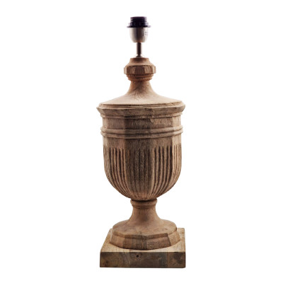 Artekko Artekko Camille Ξύλινο Μασίφ Επιτραπέζιο Φωτιστικό Πορτατίφ Ε27 (20x20x56)cm 995-0506