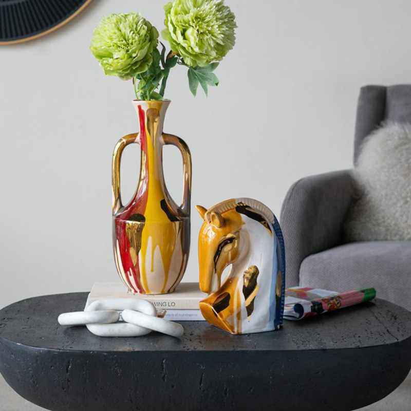 Artekko Artekko Ekko Πολύχρωμο Κεραμικό Διακοσμητικό Άλογο (18.2x10.3x27)cm A61204