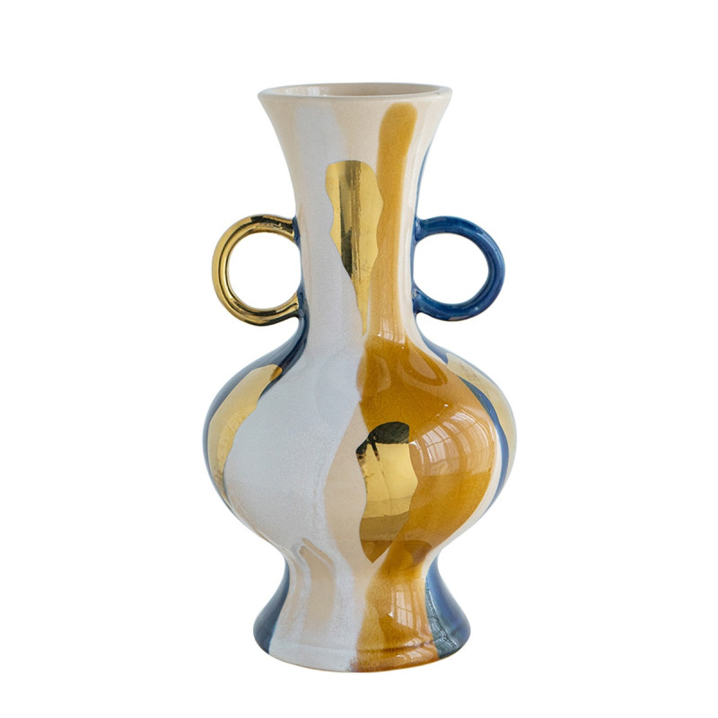 Artekko Artekko Ekko Πολύχρωμο Κεραμικό Διακοσμητικό Βάζο (15x15x27)cm A61207