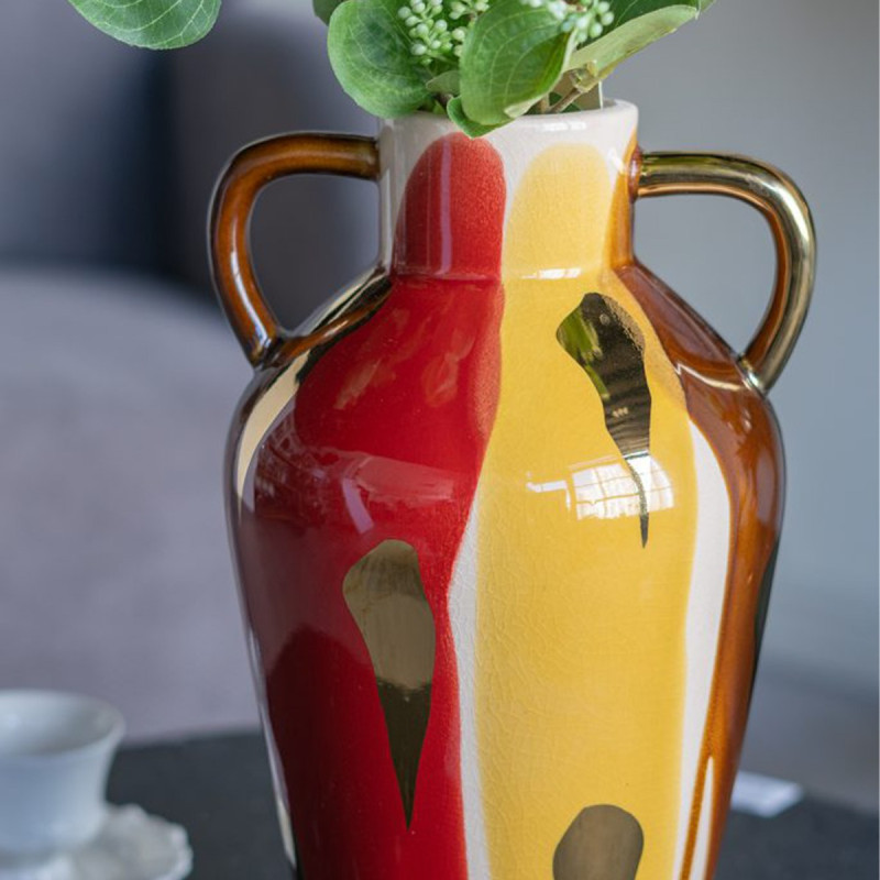 Artekko Artekko Ekko Πολύχρωμο Κεραμικό Διακοσμητικό Βάζο (18.7x16.3x31.5)cm A61209