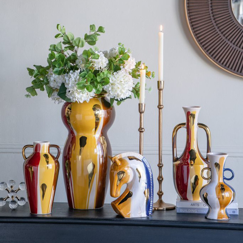 Artekko Artekko Ekko Πολύχρωμο Κεραμικό Διακοσμητικό Βάζο (18.7x16.3x31.5)cm A61209