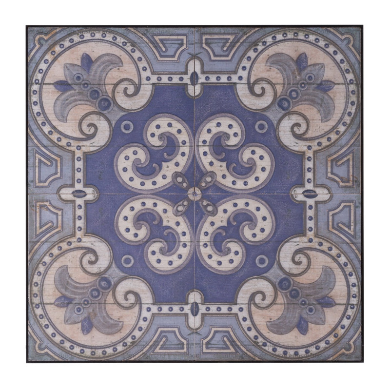 Artekko Artekko Pari Διακοσμητικός Πίνακας MDF Μπλε Μπεζ (122x4x122)cm AV43690