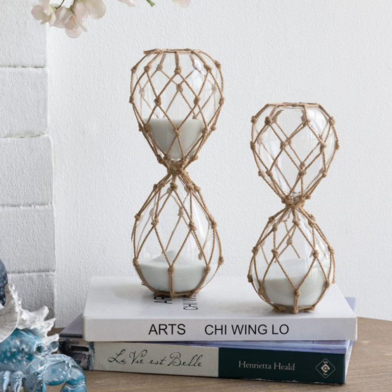 Artekko Artekko Hourglass Γυάλινη Κλεψύδρα με Σχοινί και Λευκή Άμμο (8.6x8.6x20.8)cm B0005