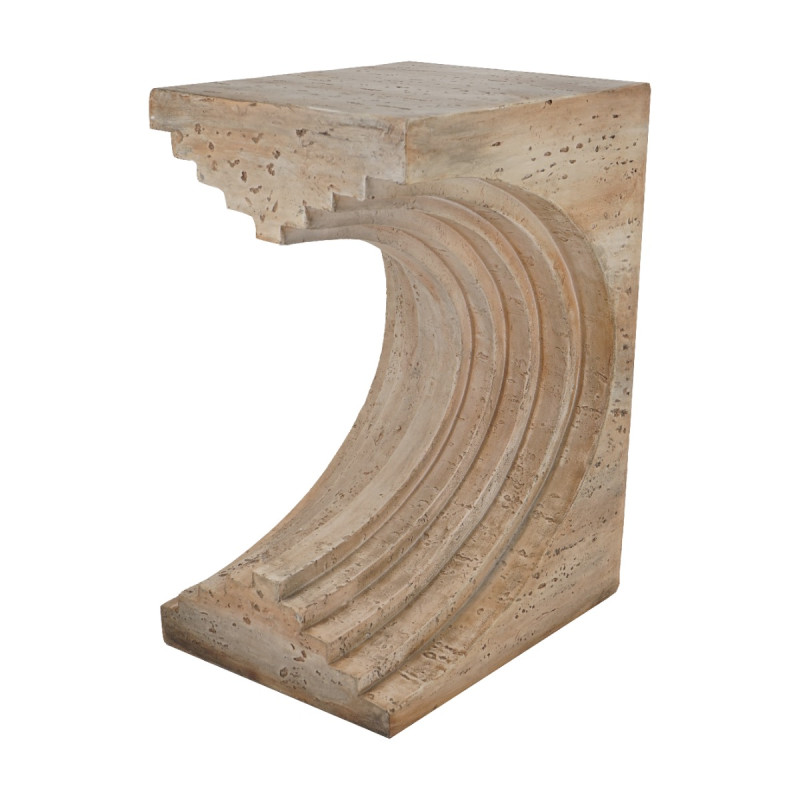 Artekko Artekko Arched Μπεζ Βοηθητικό Τραπέζι από Μαγνήσιο (41.5x31x57.5)cm B0019-DS