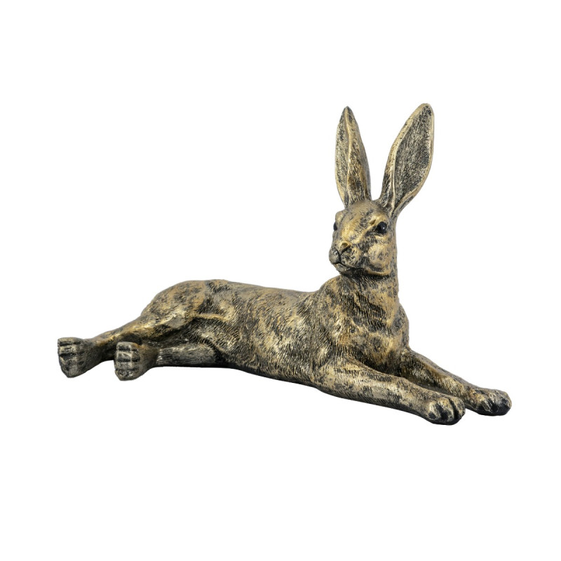 Artekko Artekko Animal Μπρονζέ Επιτραπέζιο Διακοσμητικό Λαγού από Ρητίνη (26x13x14.5)cm B0035