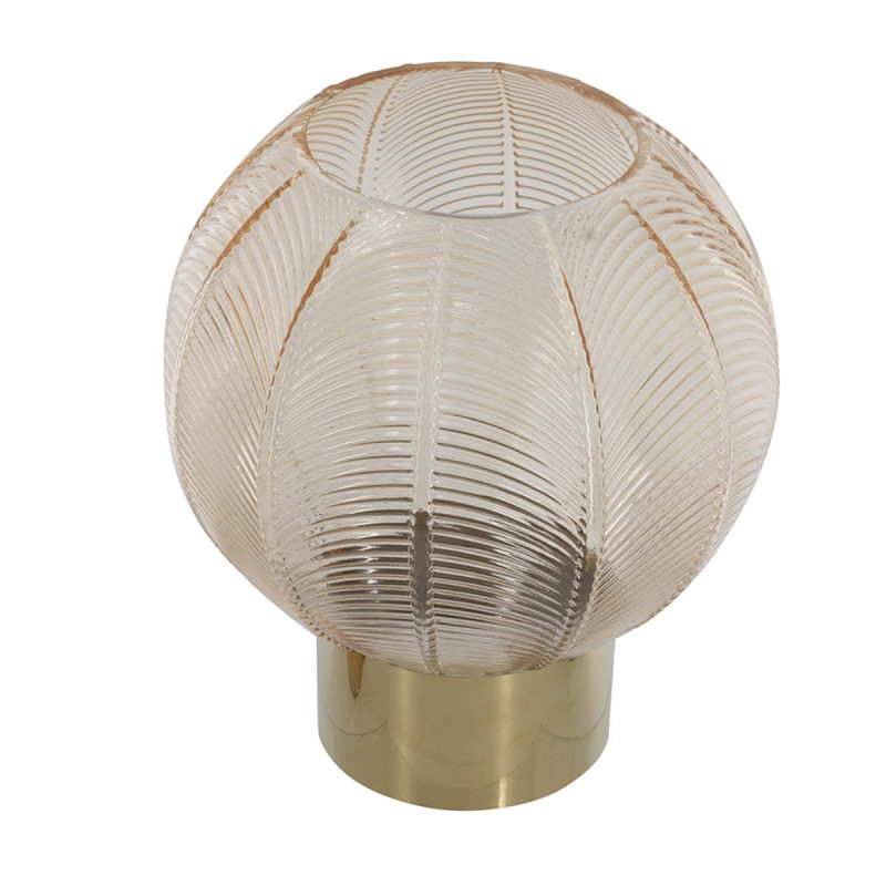 Artekko Artekko Aphelios Γυάλινο Κηροπήγιο σε Μελί Απόχρωση (20.5x20.5x24)cm B0037-LTAM