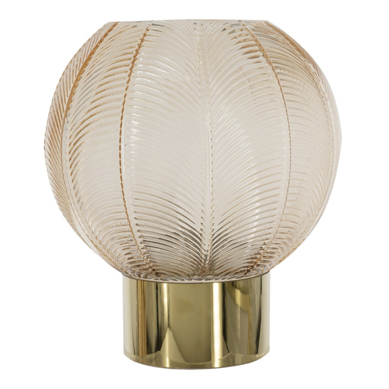 Artekko Artekko Aphelios Γυάλινο Κηροπήγιο σε Μελί Απόχρωση (20.5x20.5x24)cm B0037-LTAM