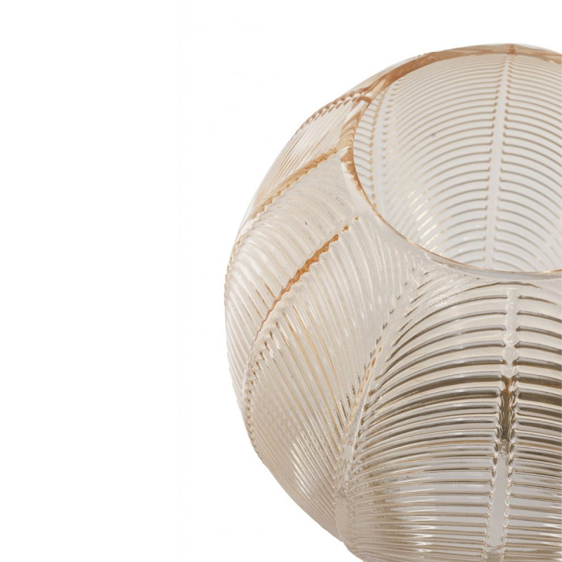 Artekko Artekko Aphelios Γυάλινο Κηροπήγιο σε Μελί Απόχρωση (20.5x20.5x24)cm B0037-LTAM