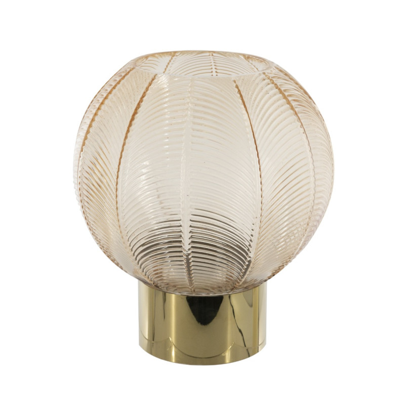 Artekko Artekko Aphelios Γυάλινο Κηροπήγιο σε Μελί Απόχρωση (20.5x20.5x24)cm B0037-LTAM