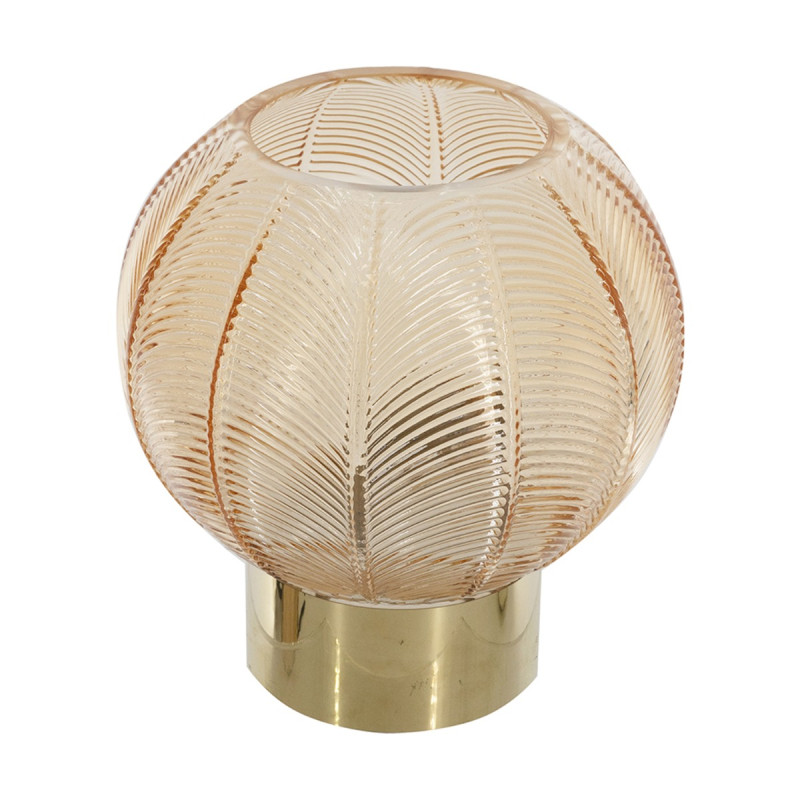 Artekko Artekko Aphelios Γυάλινο Κηροπήγιο σε Μελί Απόχρωση (15x15x17)cm B0038-LTAM