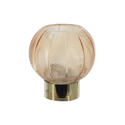 Artekko Artekko Aphelios Γυάλινο Κηροπήγιο σε Μελί Απόχρωση (15x15x17)cm B0038-LTAM