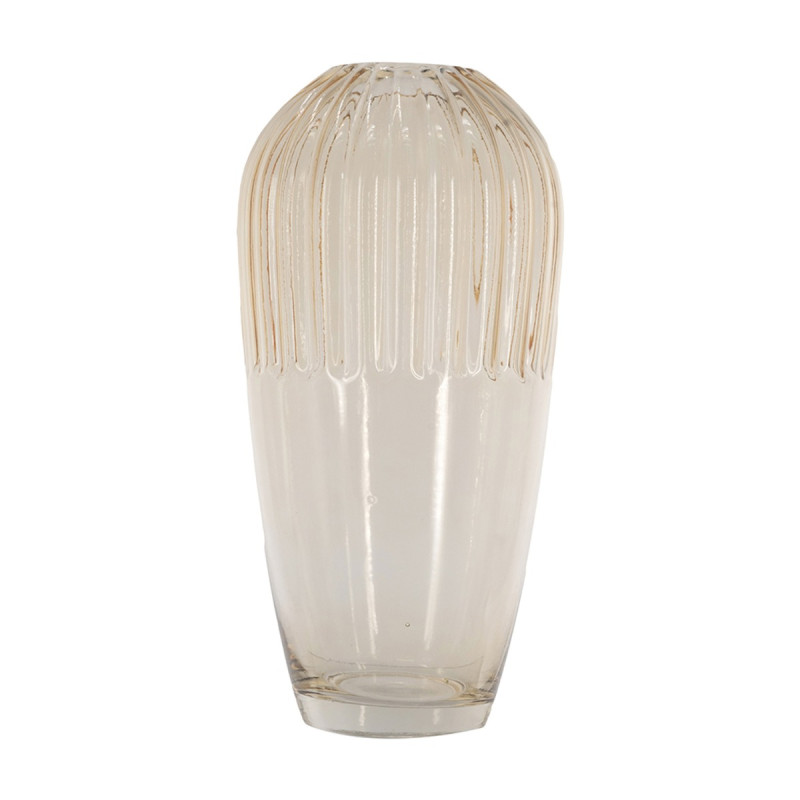 Artekko Artekko Aphelios Γυάλινο Βάζο σε Μελί Απόχρωση (14.5x14.5x30)cm B0041-LTAM