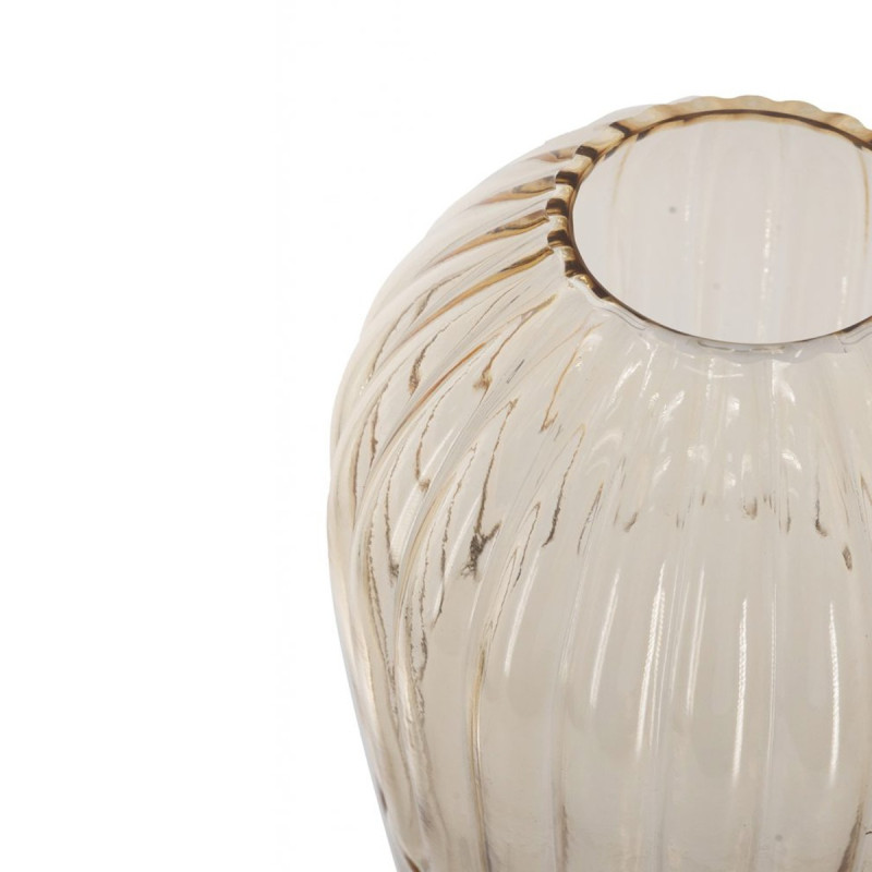 Artekko Artekko Aphelios Γυάλινο Βάζο σε Μελί Απόχρωση (14.5x14.5x30)cm B0041-LTAM