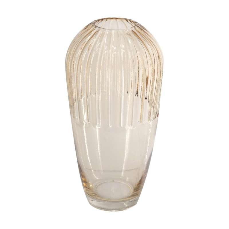 Artekko Artekko Aphelios Γυάλινο Βάζο σε Μελί Απόχρωση (14.5x14.5x30)cm B0041-LTAM