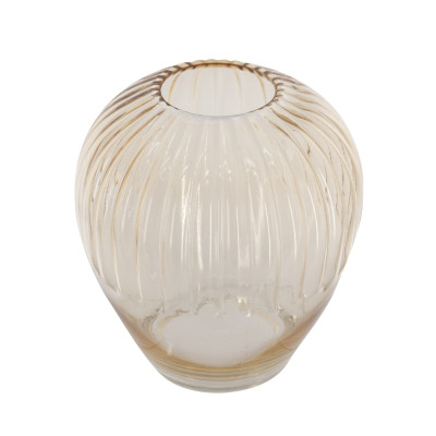 Artekko Artekko Aphelios Γυάλινο Βάζο σε Μελί Απόχρωση (19x19x22)cm B0042-LTAM