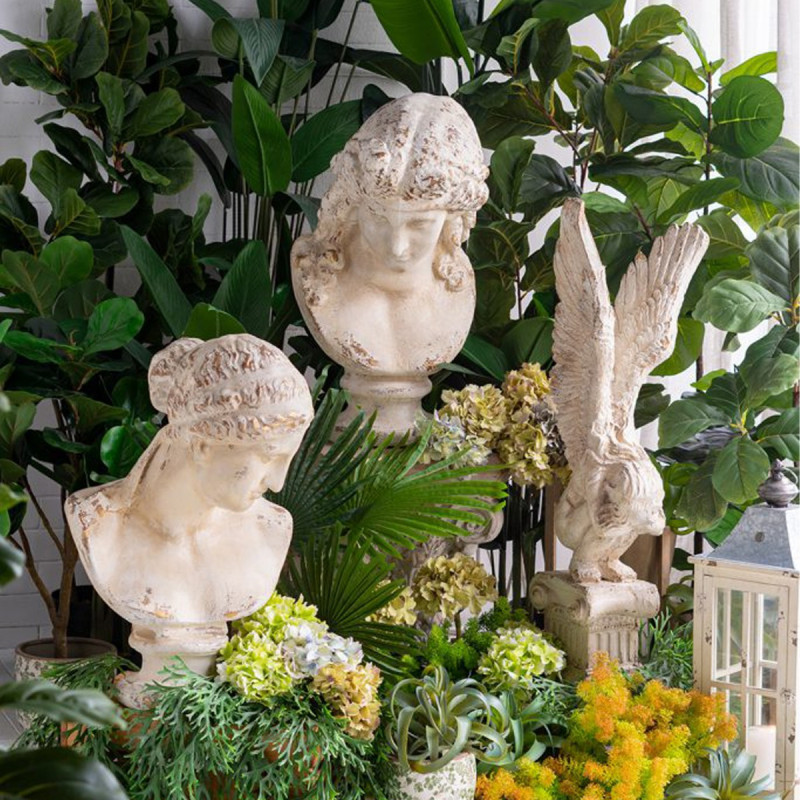 Artekko Artekko Statue Διακοσμητική Προτομή από Μαγνήσιο σε Λευκή Πατίνα (38x43x72)cm B4413