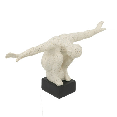 Artekko Artekko Gymnast Figurine Λευκό Επιτραπέζιο Διακοσμητικό Ρητίνης με Ανδρική Φιγούρα (39x16x19)cm B5508