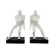 Artekko Artekko Gymnast Bookends Λευκοί Βιβλιοστάτες Ρητίνης με Ανδρική Φιγούρα (13.5x9x25)cm 2pcs B5509