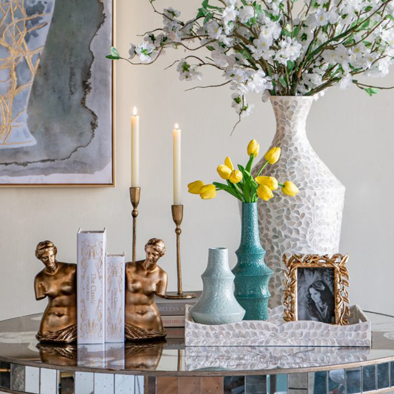 Artekko Artekko Bookends Χρυσοί Βιβλιοστάτες Ρητίνης με Γυναικεία Φιγούρα (11.5x13x26)cm 2pcs B5512