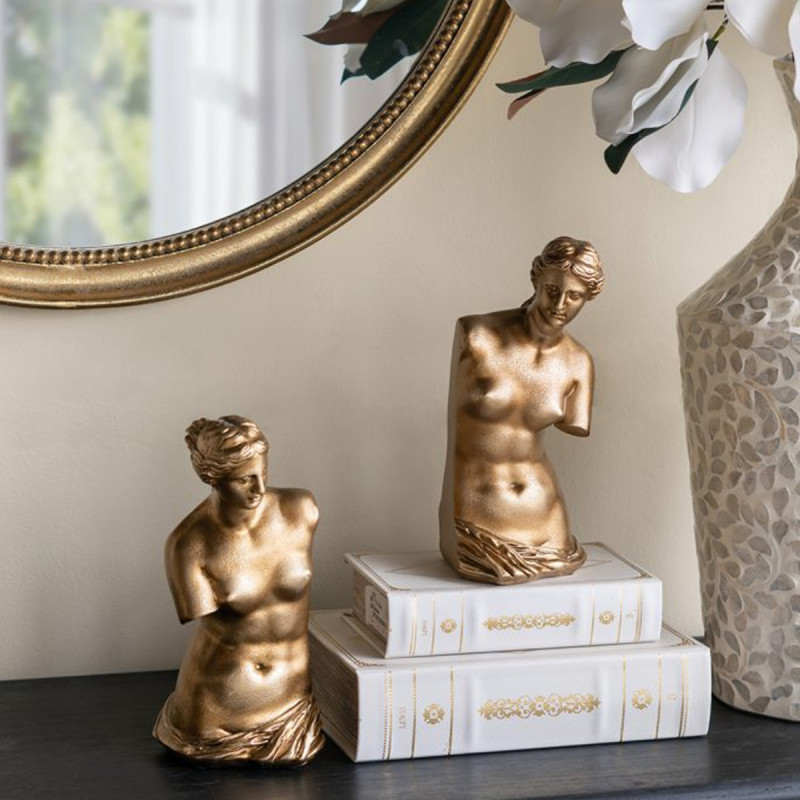 Artekko Artekko Bookends Χρυσοί Βιβλιοστάτες Ρητίνης με Γυναικεία Φιγούρα (11.5x13x26)cm 2pcs B5512