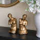 Artekko Artekko Bookends Χρυσοί Βιβλιοστάτες Ρητίνης με Γυναικεία Φιγούρα (11.5x13x26)cm 2pcs B5512