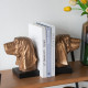 Artekko Artekkol Bookends Μπρονζέ Βιβλιοστάτες Ρητίνης με Σκυλιά (17.8x15x22)cm 2pcs B5519