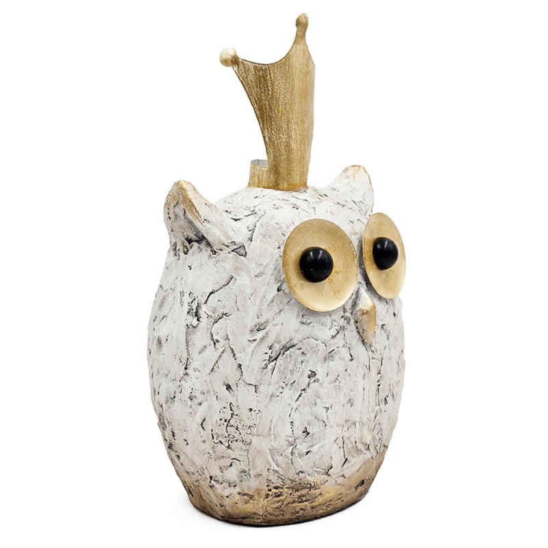 Artekko Artekko Animal Διακοσμητική Κουκουβάγια από Μαγνήσιο σε Λευκή Πατίνα (26.5x21x44.5)cm B5523
