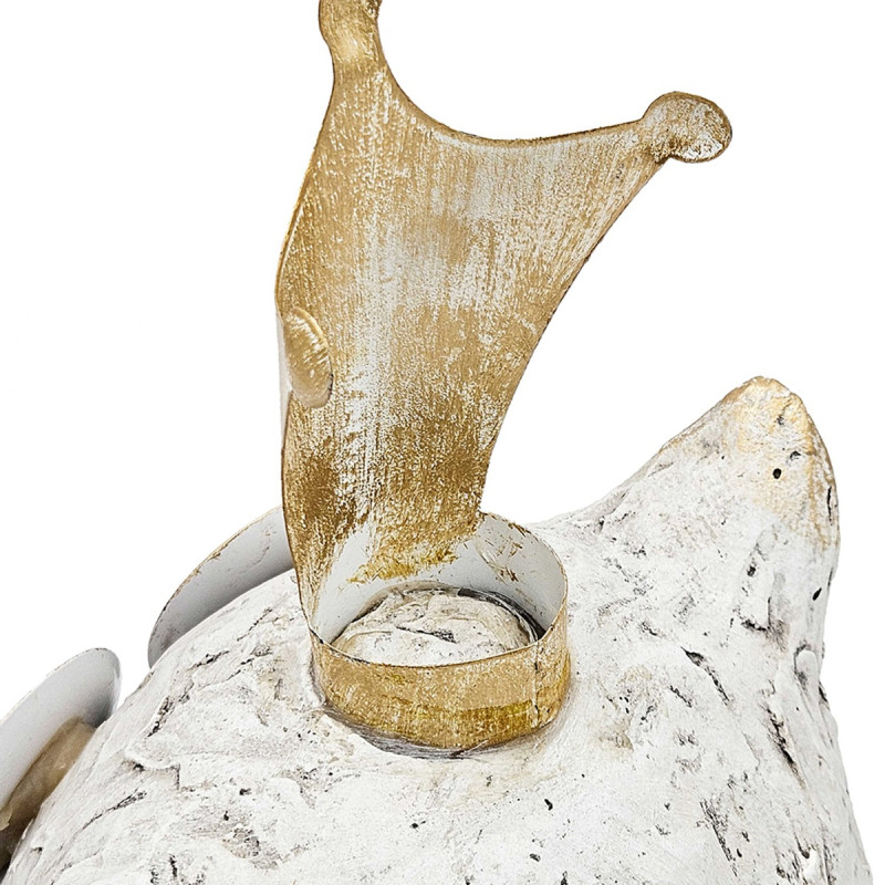 Artekko Artekko Animal Διακοσμητική Κουκουβάγια από Μαγνήσιο σε Λευκή Πατίνα (26.5x21x44.5)cm B5523