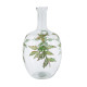 Artekko Artekko Aphelios Διάφανο Γυάλινο Βάζο Διακοσμημένο με Πράσινα Λουλούδια (23x23x42)cm B8564-DS