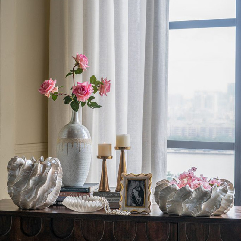 Artekko Artekko Coral Λευκό Διακοσμητικό Μπολ Ρητίνης (24.3x24.3x6.8)cm B8579