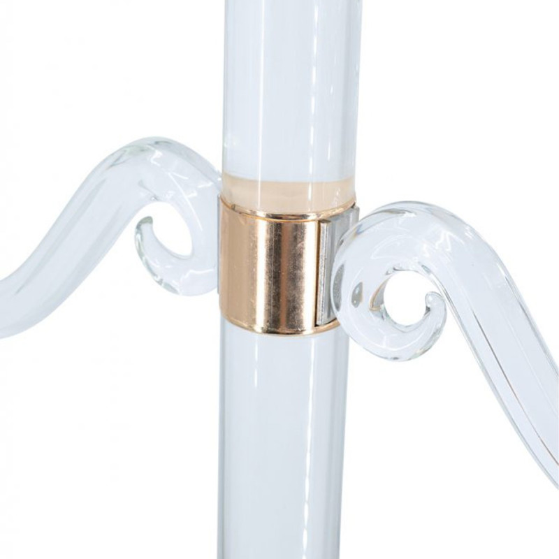 Artekko Artekko Glassy Διάφανο Γυάλινο Κηροπήγιο με Χρυσές Λεπτομέρειες (38.5x12x62)cm B8603