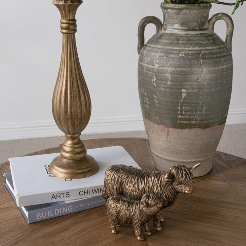 Artekko Artekko Animal Μπρονζέ Επιτραπέζιες Διακοσμητικές Αγελάδες από Ρητίνη (19x10.8x13.8)cm B9039