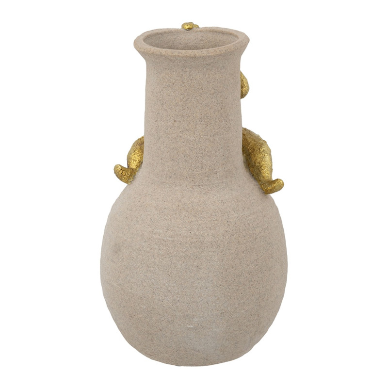 Artekko Artekko Figurine Μπεζ Βάζο Ρητίνης με Γυναικεία Φιγούρα (17.5x17.5x29)cm B9286