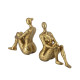 Artekko Artekko Bookends Figurine Χρυσοί Βιβλιοστάτες  Ρητίνης με Γυναικεία Φιγούρα (19.3x9x19.7)cm 2pcs B9288