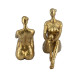 Artekko Artekko Bookends Figurine Χρυσοί Βιβλιοστάτες  Ρητίνης με Γυναικεία Φιγούρα (19.3x9x19.7)cm 2pcs B9288