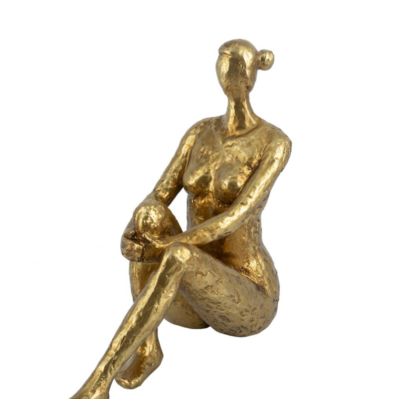 Artekko Artekko Bookends Figurine Χρυσοί Βιβλιοστάτες  Ρητίνης με Γυναικεία Φιγούρα (19.3x9x19.7)cm 2pcs B9288