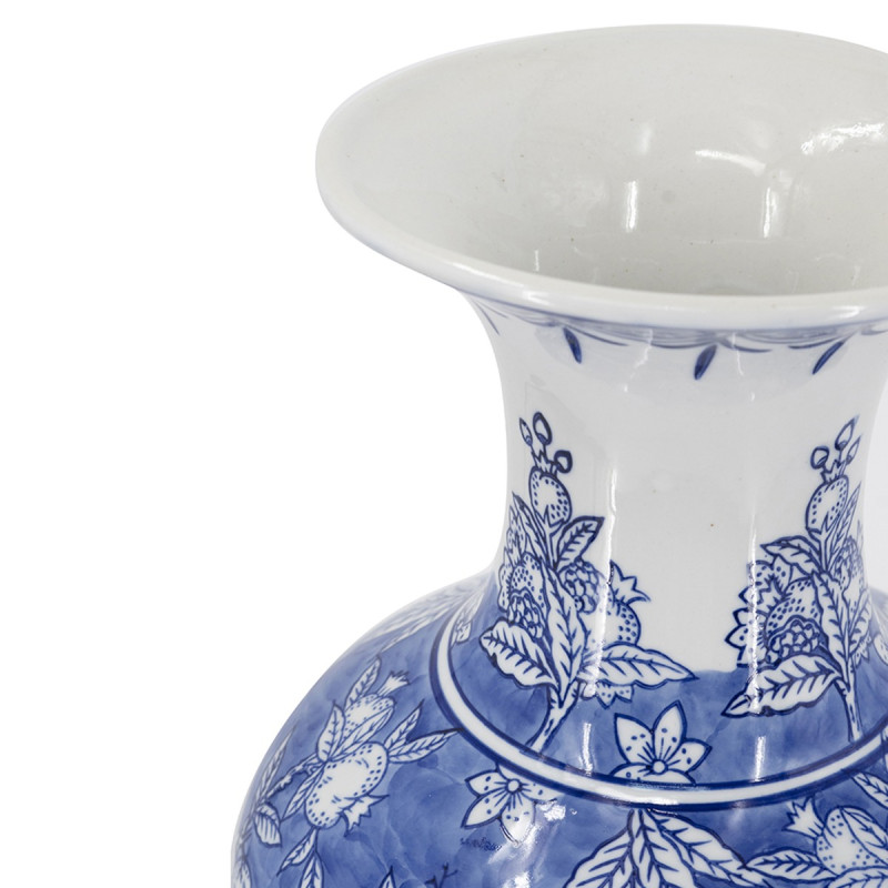 Artekko Artekko Melania Διακοσμητικό Βάζο Πορσελάνης σε Άσπρο με Μπλε (23x23x62)cm C0008