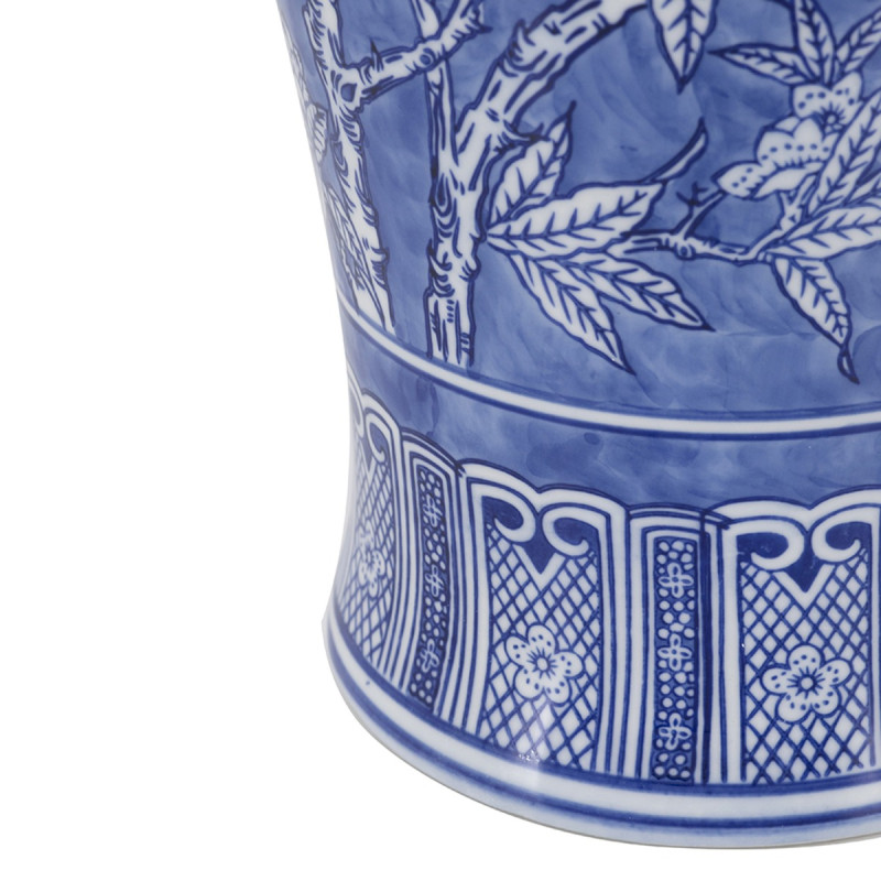 Artekko Artekko Melania Διακοσμητικό Βάζο Πορσελάνης σε Άσπρο με Μπλε (23x23x62)cm C0008