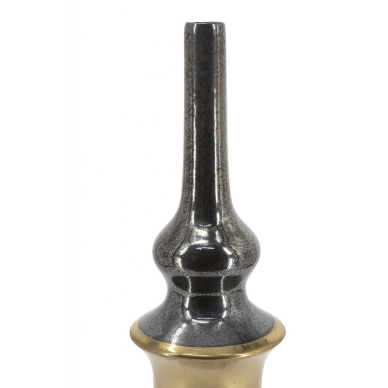 Artekko Artekko Glazed Μαύρο Κεραμικό Βάζο με Χρυσό (18.5x18.5x52)cm C0036